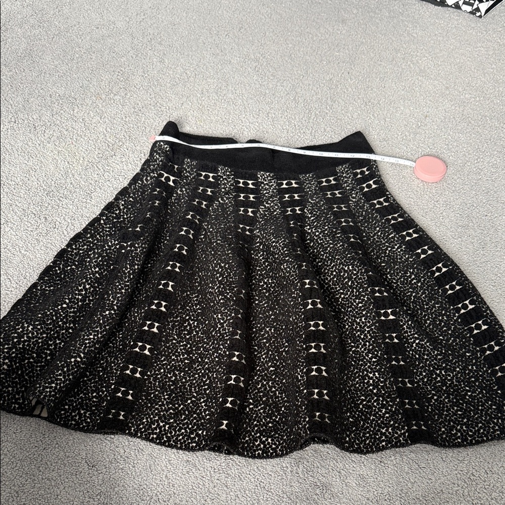 Moth Black & Cream Textured Circle Skirt